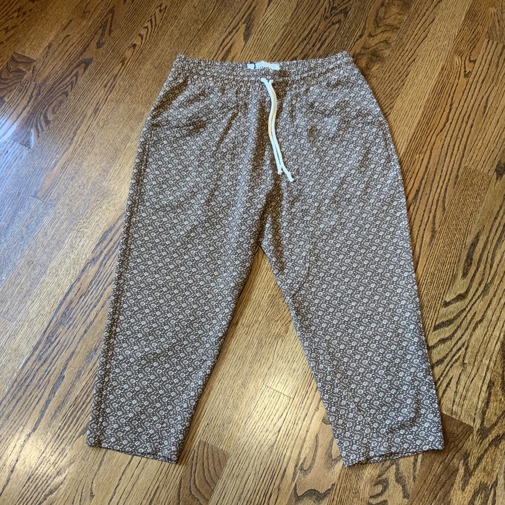 Claude Tulum Womens Brown Textured Pants Balloon Baggy Pockets OS